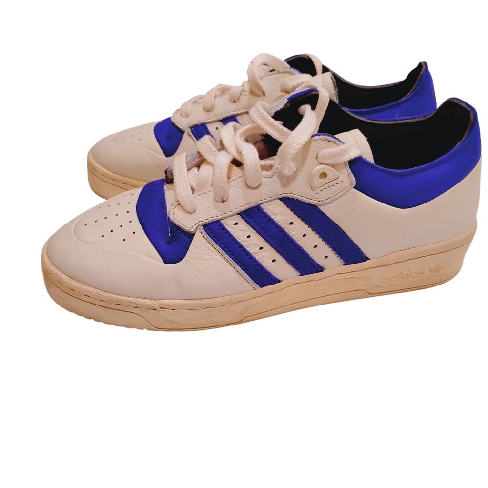 Womens 6.5 Addidas Off White Blue Shoes Sneakers READ DESCRIPTION